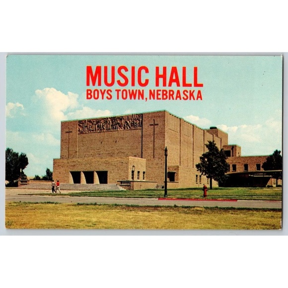 Music Hall Boys Town Nebraska Postcard - Picture 1 of 6